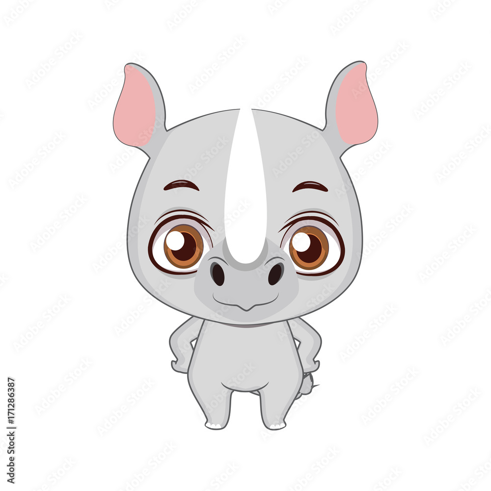 Cute stylized cartoon rhino illustration ( for fun educational purposes, illustrations etc. ) Cute stylized cartoon rhino illustration ( for fun educational purposes, illustrations etc. )