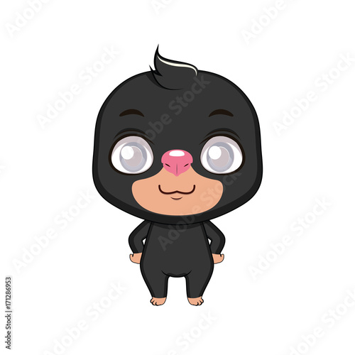 Cute stylized cartoon mole illustration ( for fun educational purposes, illustrations etc. )