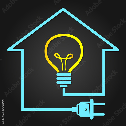 Electricity in house symbol