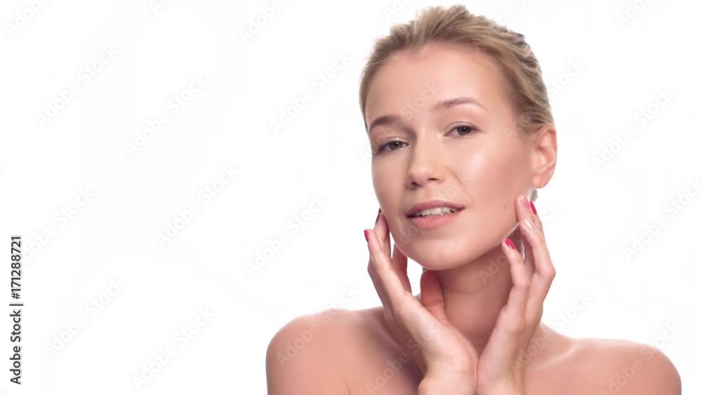Beautiful blonde middle age woman with perfect skin Beautiful blonde middle age woman with perfect skin