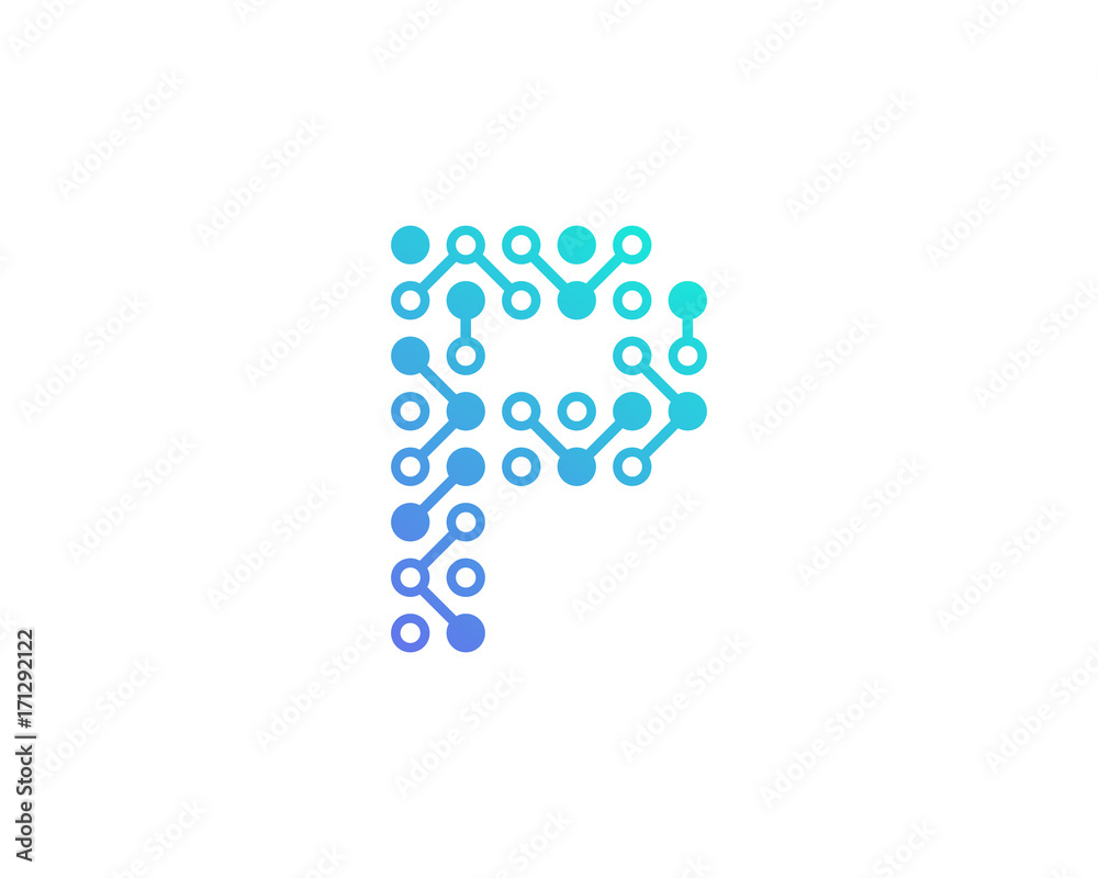 Circuit Digital Letter P Icon Logo Design Element Circuit Digital Letter P Icon Logo Design Element