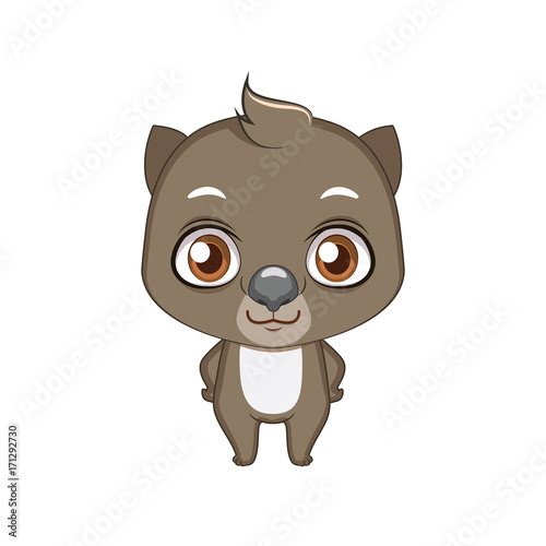 Cute stylized cartoon wombat illustration ( for fun educational purposes, illustrations etc. )