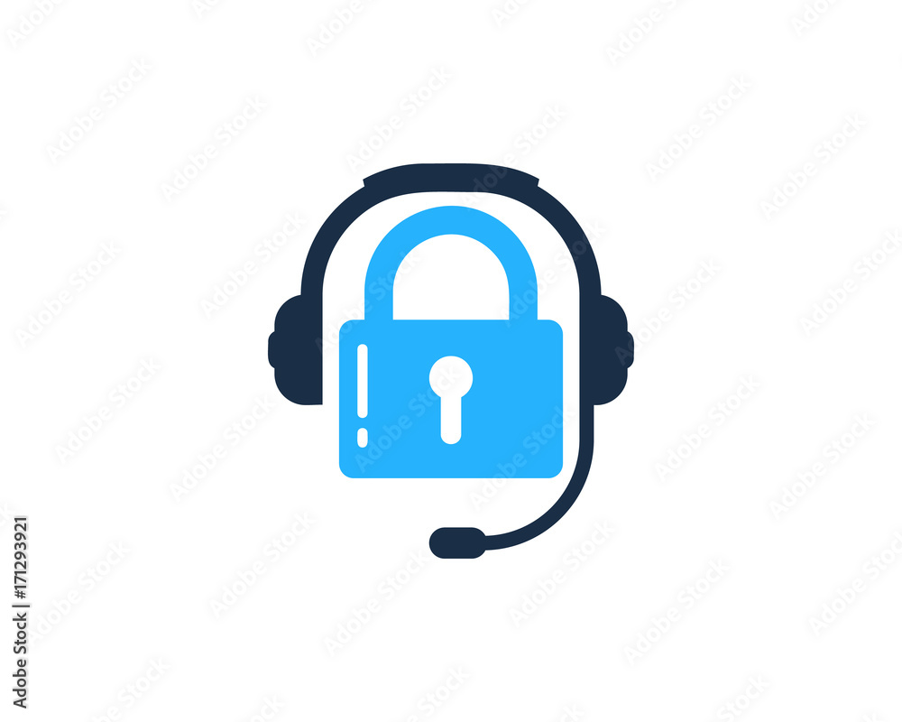 Lock Podcast Icon Logo Design Element Lock Podcast Icon Logo Design Element