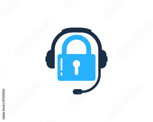 Lock Podcast Icon Logo Design Element