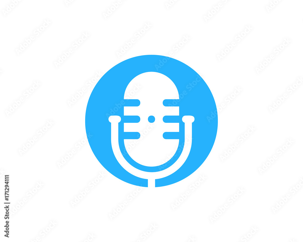 Podcast Icon Logo Design Element