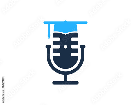 Education Podcast Icon Logo Design Element