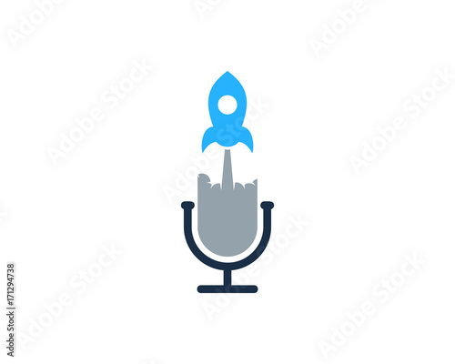 Rocket Podcast Icon Logo Design Element