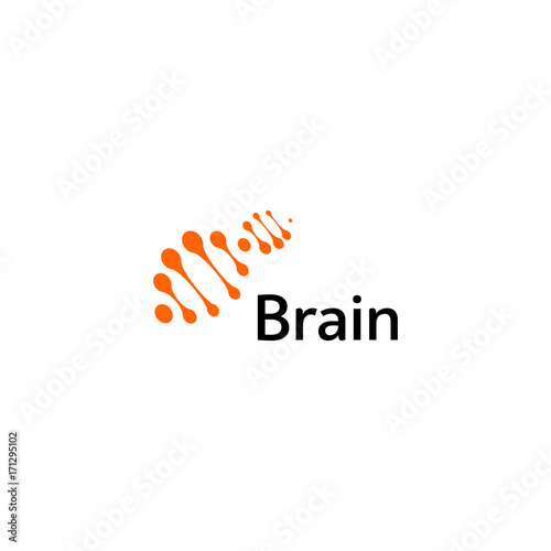 Brain Logo silhouette design vector template. Think Idea concept. Brain storm power thinking logotype icon. Isolated abstract unusual creative digital brainstorming idea symbol.