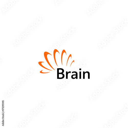 Brain Logo silhouette design vector template. Think Idea concept. Brain storm power thinking logotype icon. Isolated abstract unusual creative digital brainstorming idea symbol.