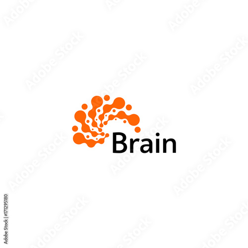 Brain Logo silhouette design vector template. Think Idea concept. Brain storm power thinking logotype icon. Isolated abstract unusual creative digital brainstorming idea symbol.
