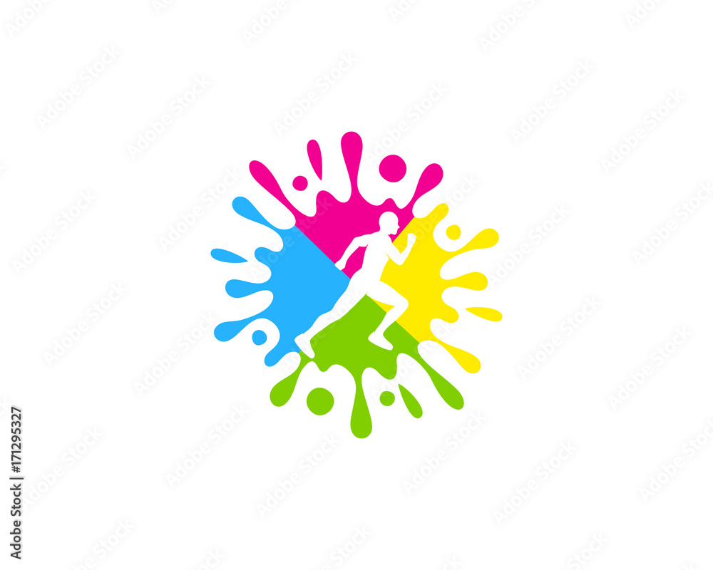 Color Run Icon Logo Design Element Color Run Icon Logo Design Element