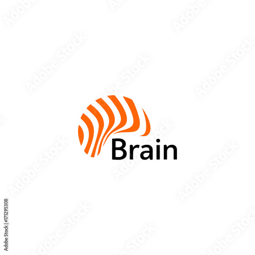 Brain Logo silhouette design vector template. Think Idea concept. Brain storm power thinking logotype icon. Isolated abstract unusual creative digital brainstorming idea symbol.