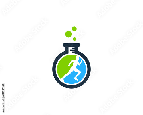 Lab Run Icon Logo Design Element