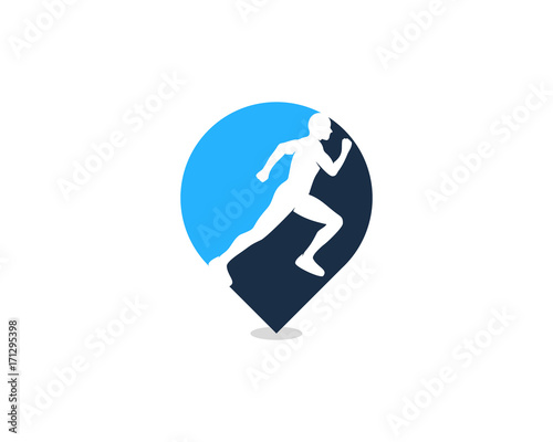 Run Point Icon Logo Design Element