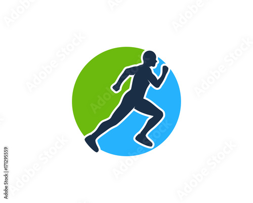 Run Icon Logo Design Element