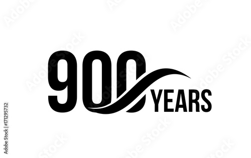 Vector isolated anniversary date logo template for business company birthday icon design element. Nine hundred abstract sign. Happy jubilee, 900 years. 900th year.