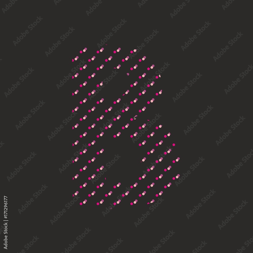 B vector dotted alphabet letter isolated on black background B vector dotted alphabet letter isolated on black background