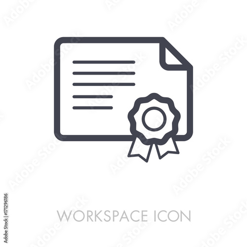 Certified outline icon. Workspace sign