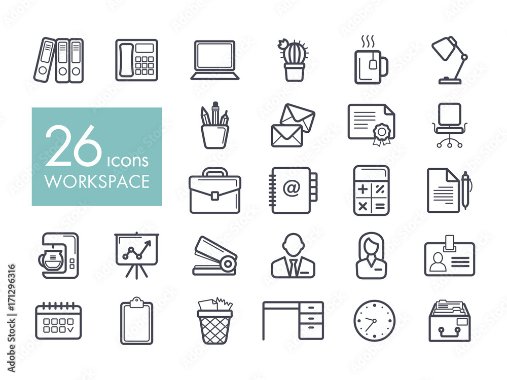 Workspace outline icon. Workspace sign