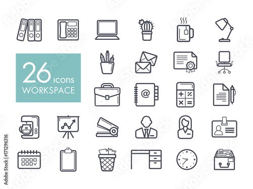 Workspace outline icon. Workspace sign