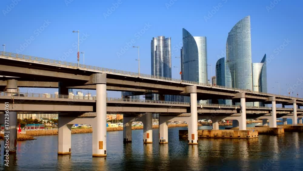Busan skyscrapers and Gwangan Bridge, South Korea Busan skyscrapers and Gwangan Bridge, South Korea
