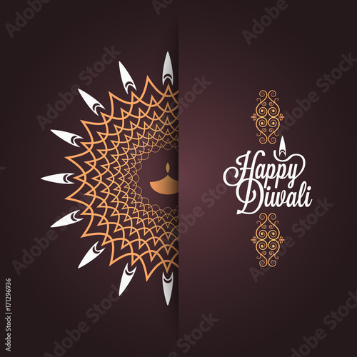 Happy Diwali vintage card design background