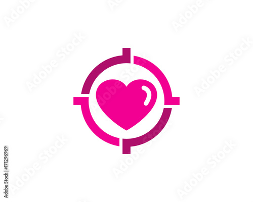 Love Target Icon Logo Design Element