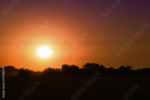 Red bright sunset