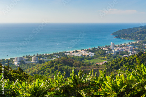 Panoramic view of the town of Patong and beach. Phuket, Thailand © rostovdriver