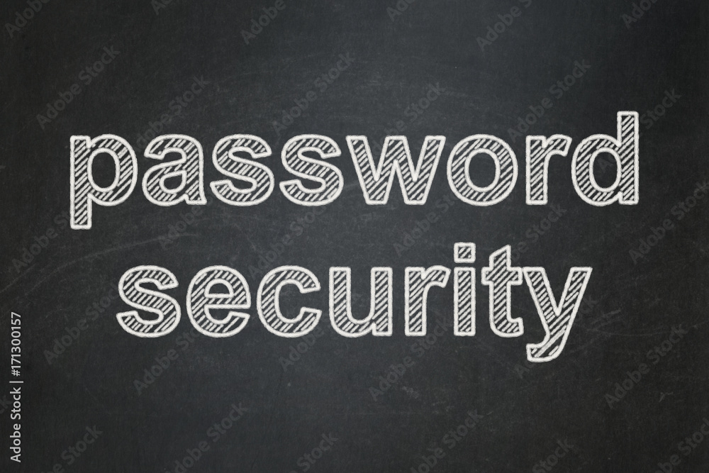 Fototapeta premium Security concept: Password Security on chalkboard background
