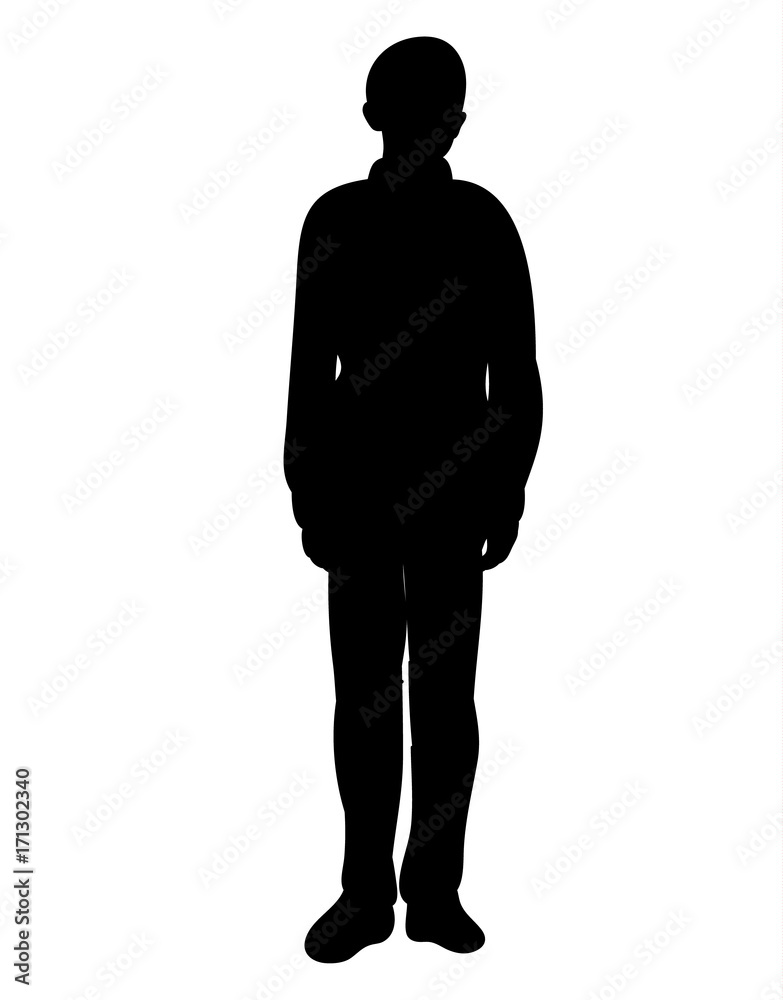vector, silhouette boy, isolated
