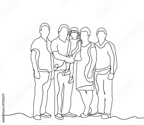 happy family sketch, outlines, lines