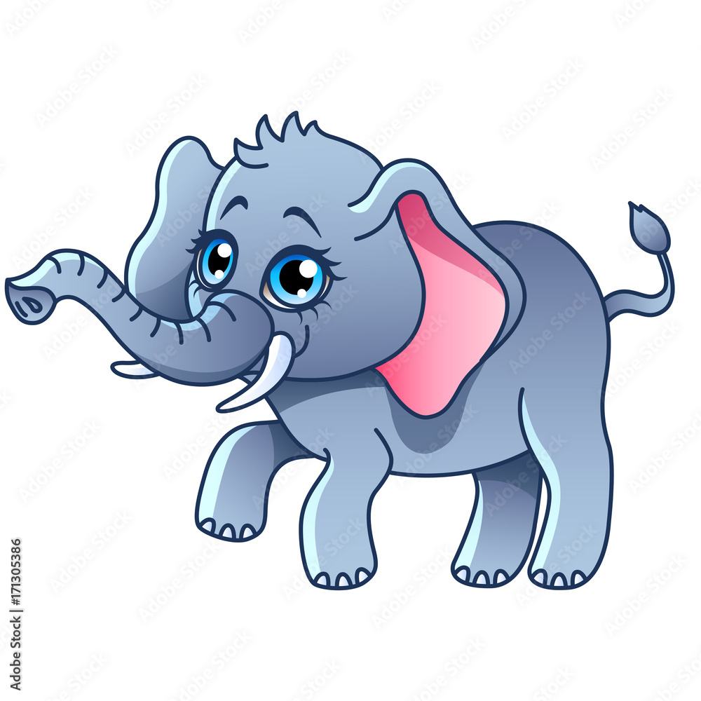 Cartoon elephant isolated vector illustration Cartoon elephant isolated vector illustration