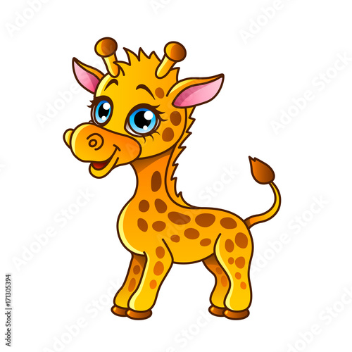 Cartoon giraffe isolated vector illustration