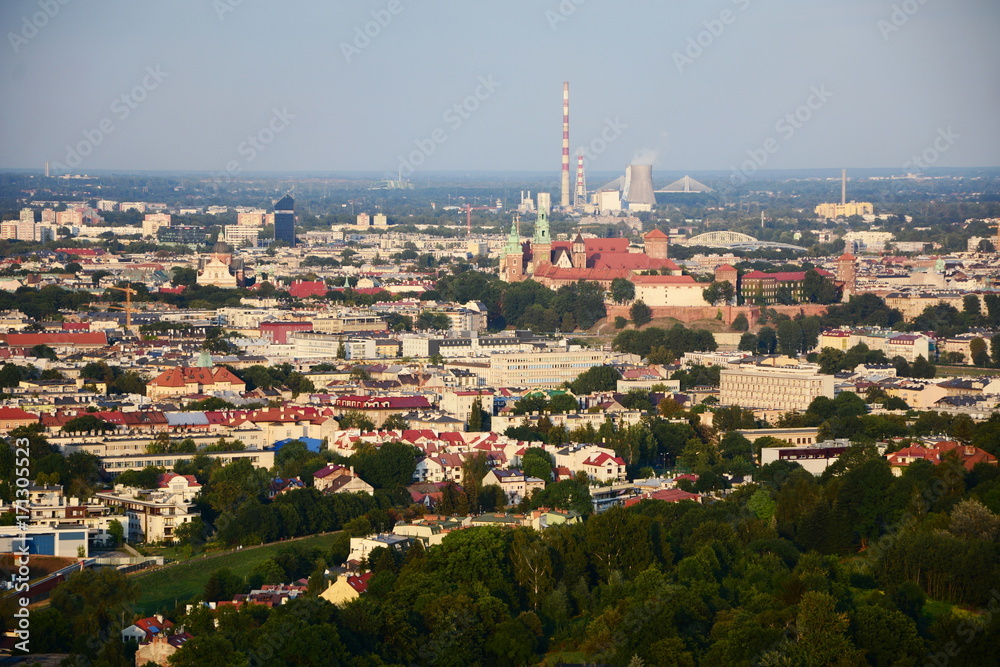 Miasto Kraków, panorama widziana z Kopca Kościuszki
