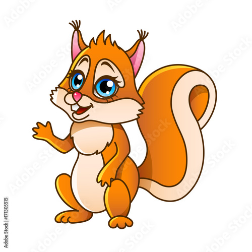 Cartoon squirrel isolated vector illustration