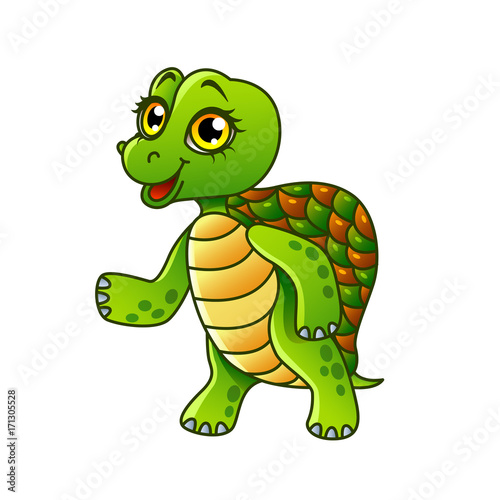 Cartoon turtle isolated vector illustration
