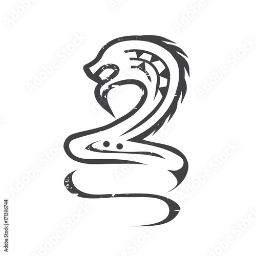 Nyami Nyami symbol, icon design, isolated on white background.