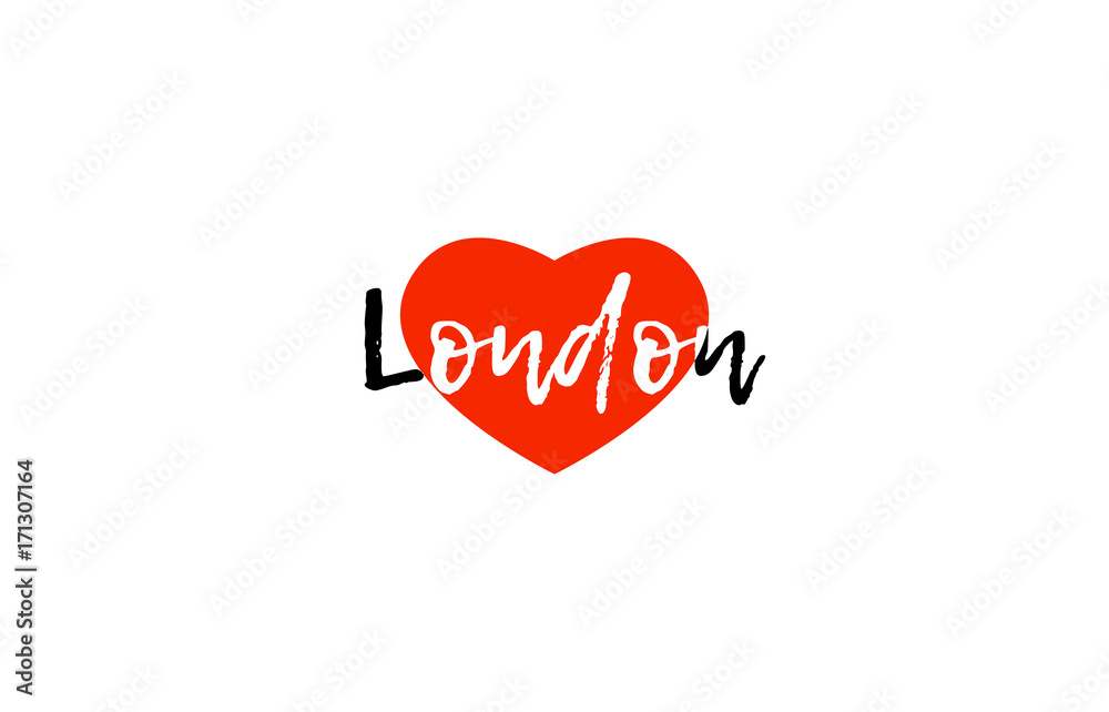 European capital city london uk love heart text logo design European capital city london uk love heart text logo design
