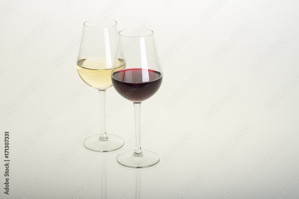 Glasses of wine on white background Glasses of wine on white background