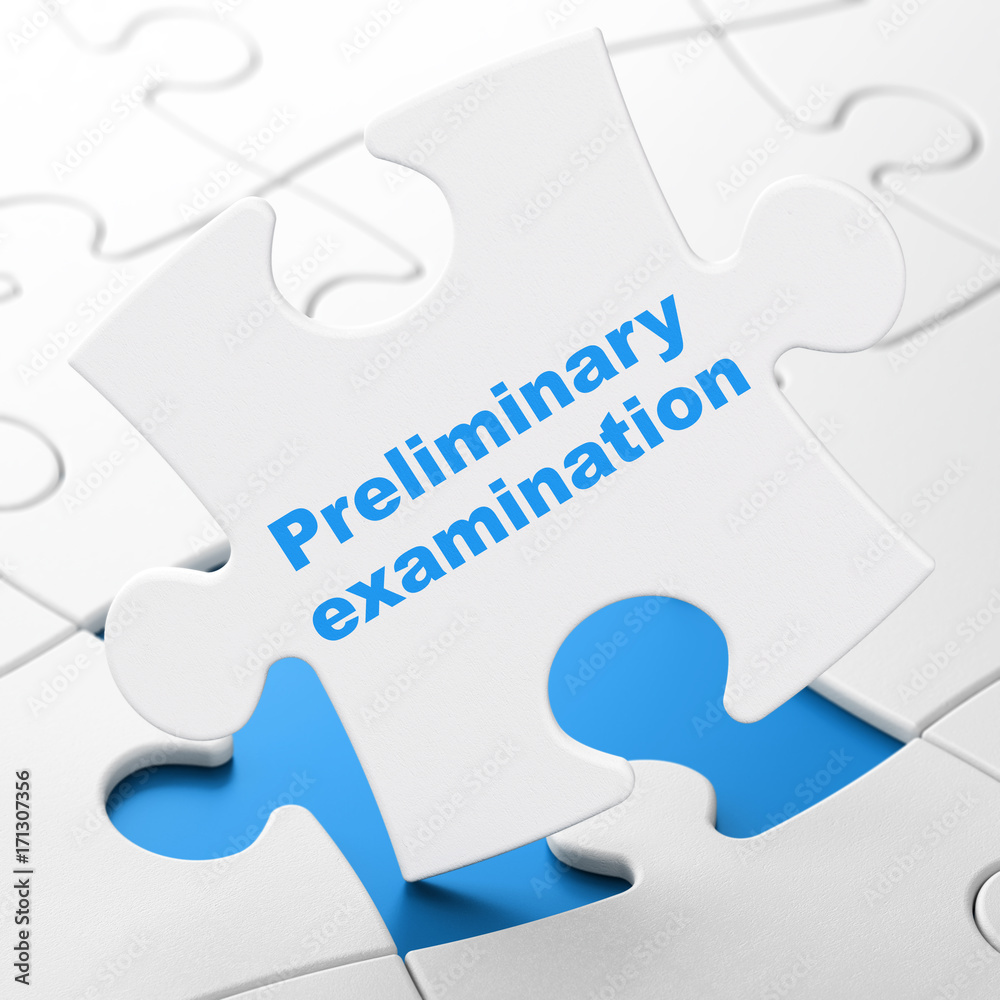 Studying concept: Preliminary Examination on puzzle background Studying concept: Preliminary Examination on puzzle background