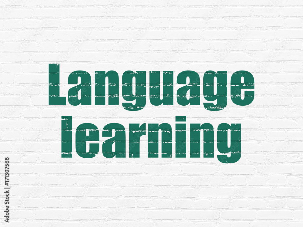 Learning concept: Language Learning on wall background