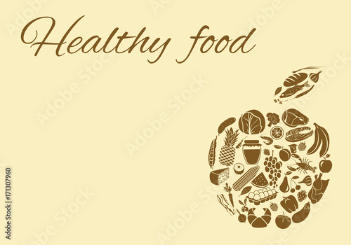 Healthy food postcard background