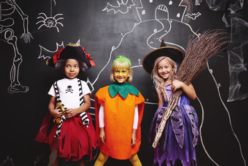 Group of kids at Halloween
