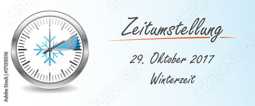 Zeitumstellung am 29. Oktober 2017 - Banner (in Silber)