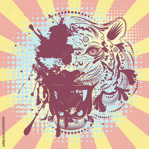 Fototapeta Naklejka Na Ścianę i Meble -  Ornamental Tiger Portrait