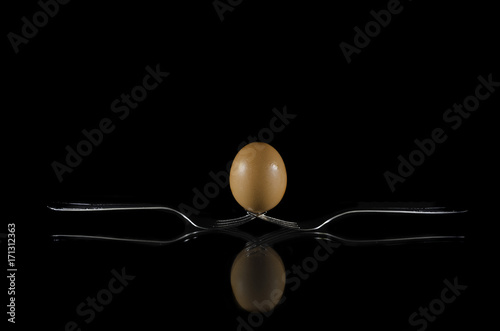 Egg and fork