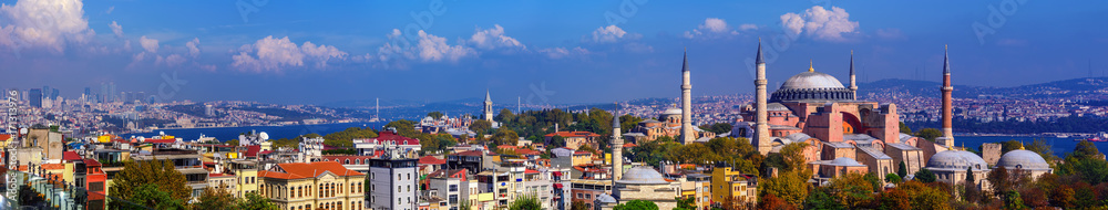 Fototapeta premium Panorama miasta Stambuł, Turcja