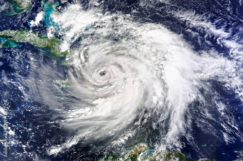 Satellite view. Hurricane Matthew Hits Haiti. Elements of this image furnished by NASA.