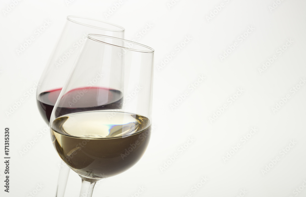 Glasses of wine on white background Glasses of wine on white background